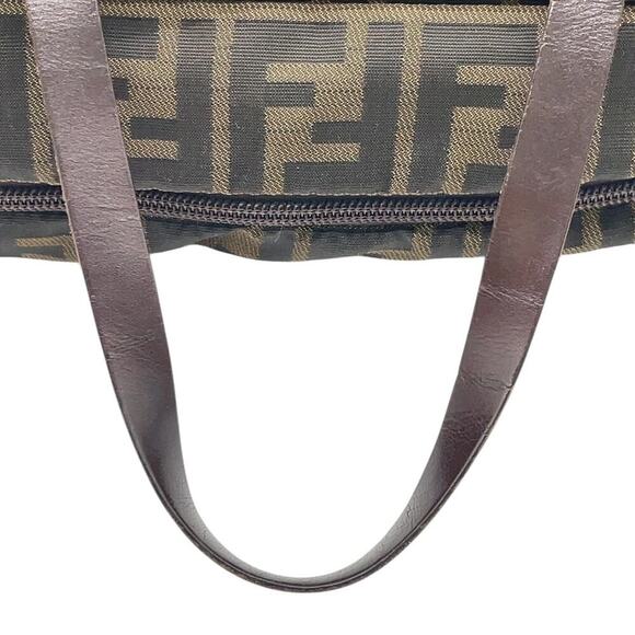 Fendi Zucca Pattern Canvas x Leather Khaki Tote Bag w/ Dust bag - Picture 13 of 16